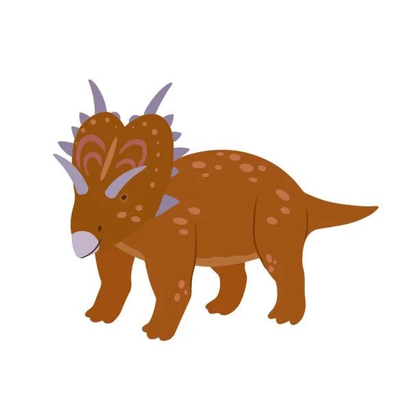 Nettes Cartoon-Doodle xenoceratops, isoliert auf weißem Hintergrund. — Stockvektor