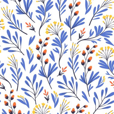 Çiçek desenini minimalist tarzda şirin, basit, soyut çiçeklerle temsil et