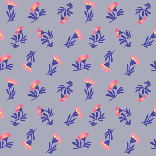 Patrón floral vectorial en estilo minimalista con lindas flores abstractas estilizadas simples — Vector de stock