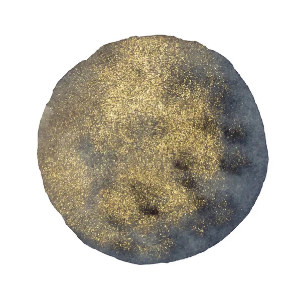 Aur adăugați acuarelă indigo formă abstractă izolată pe fundal alb . — Vector de stoc