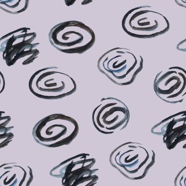 Soyut suluboya şekilleri ve tasarım ve tekstil noktaları olan modern modaya uygun, pürüzsüz desenler..