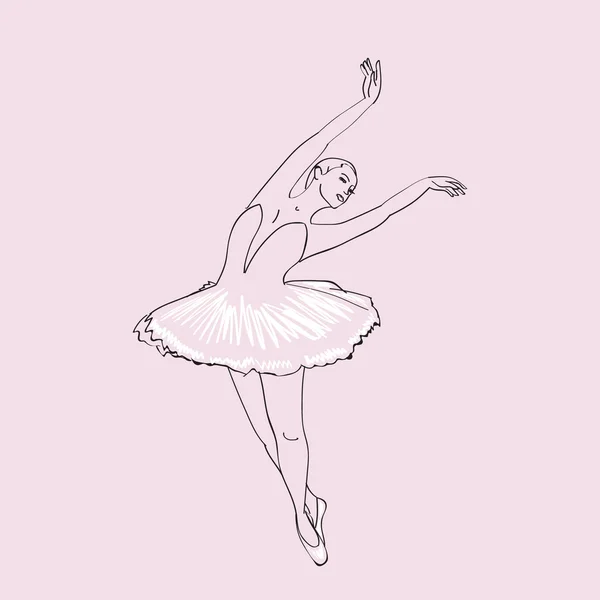 Hand ritad skiss av unga ballerina Vol.4. — Stock vektor