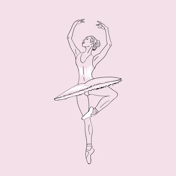 Handgezeichnete Skizze der jungen Ballerina Band 1. — Stockvektor
