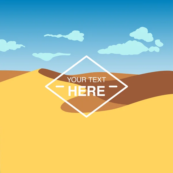Parlak sarı kum tepeleri çöl, manzara resmi — Stok Vektör