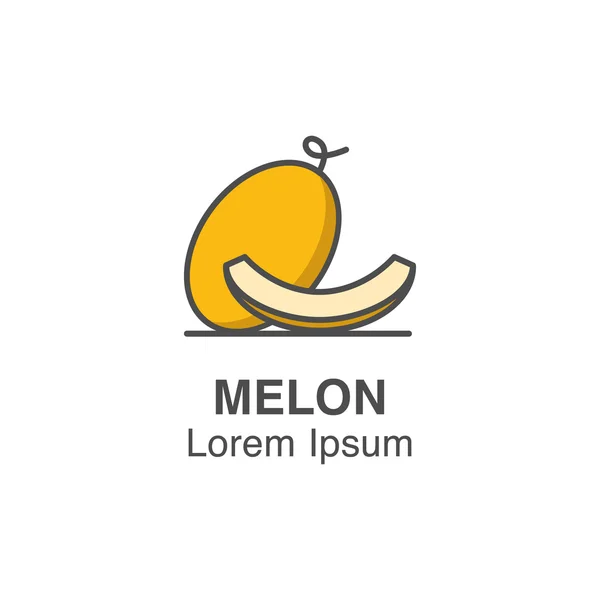 Melón y melón icono del vector rebanada . — Archivo Imágenes Vectoriales
