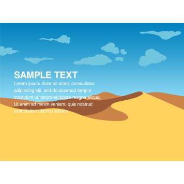 Landscape illustration of yellow sand dunes clipart