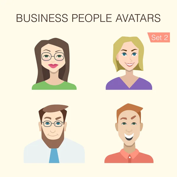 Set 2 of business people avatars — Stock Vector