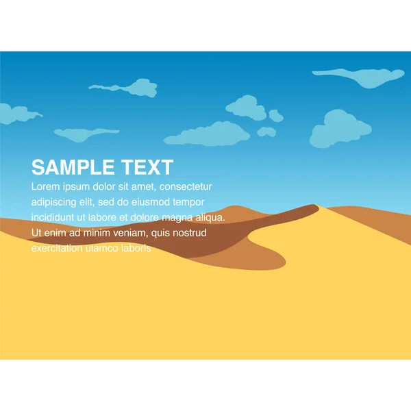 Landscape illustration of yellow sand dunes — Stock Vector