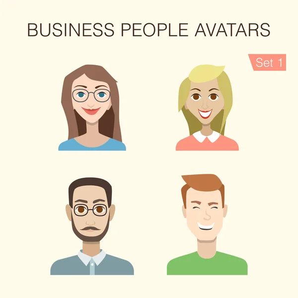 Set 1 of business people avatars — Stock Vector