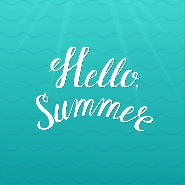 "Hallo zomer "belettering citaat — Stockvector