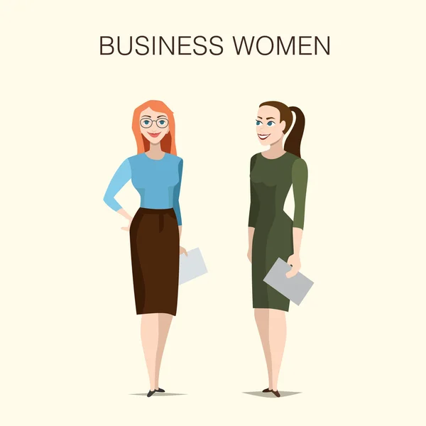 Персонажи мультфильмов о деловых женщинах . — стоковый вектор