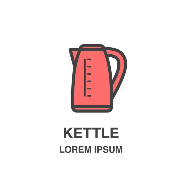 Kitchen kettle vector icon — Stock Vector