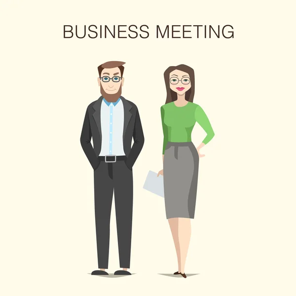 Business meeting cartoon characters. — Stock Vector