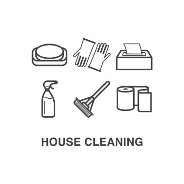 Ev temizlik Icons 1 set