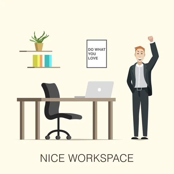 Netter Büroarbeiter-Charakter — Stockvektor