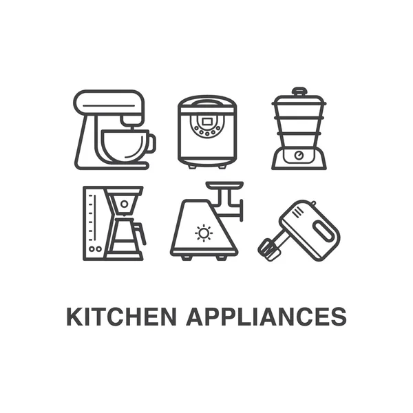 Kuchyňské spotřebiče ikony set 1 — Stockový vektor