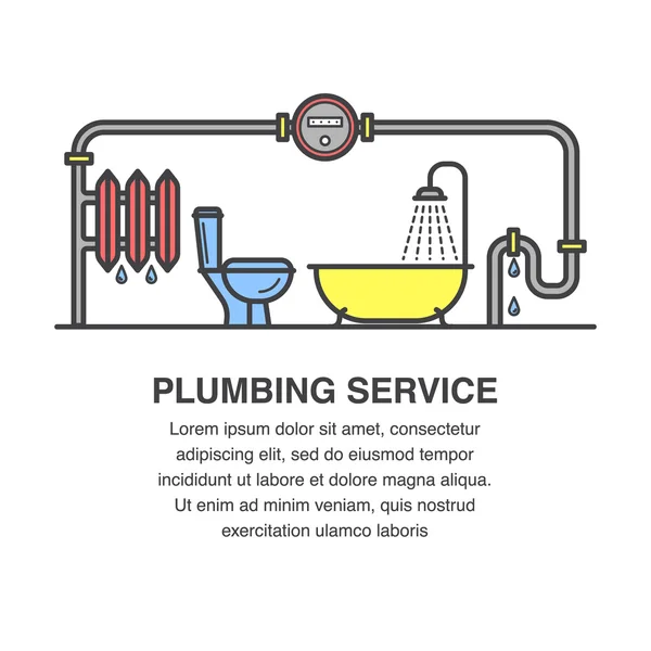 Illustrazione del contatore dell'acqua per la pubblicità idraulica — Vettoriale Stock