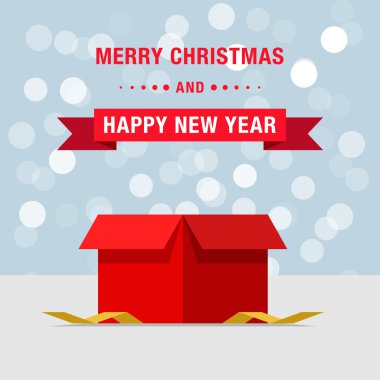 Kırmızı Noel hediye kutusu ile en iyi tatil istekleri için kırmızı bayrak