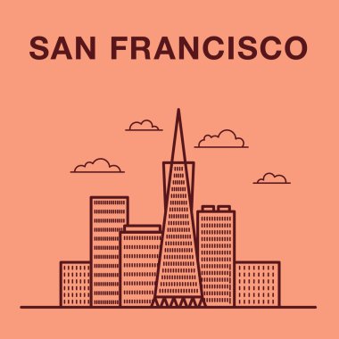 San Francisco cityscape gökdelenler ile. 