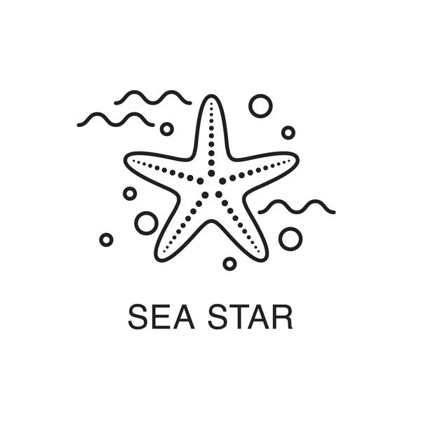 Línea de arte estrella de mar (estrella de mar ) — Vector de stock