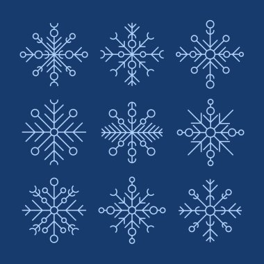 Vektör kar taneleri simgeler kümesi 