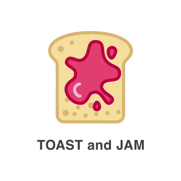 Toast met confiture pictogram — Stockvector