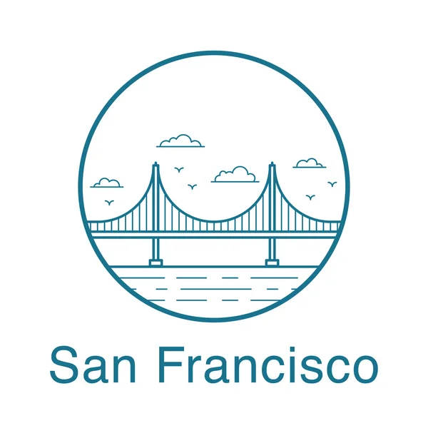 San Francisco vector badge in circle. — Stock Vector