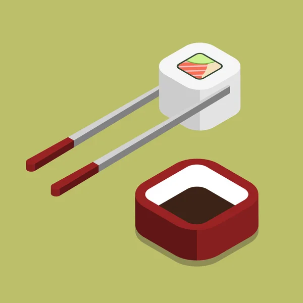 Mangiare sushi illustrazione — Vettoriale Stock