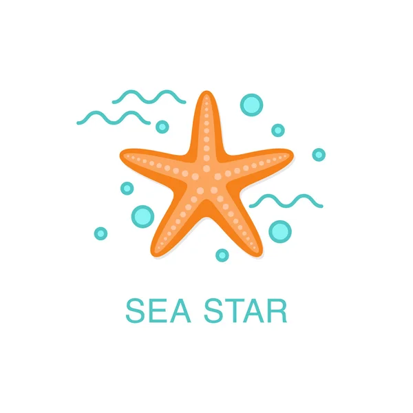 Estrella de mar (estrella de mar) icono plano . — Vector de stock