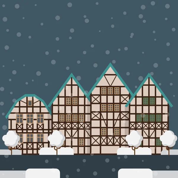Зимові міська ілюстрація — стоковий вектор