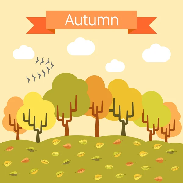 Осенняя лесная иллюстрация — стоковый вектор