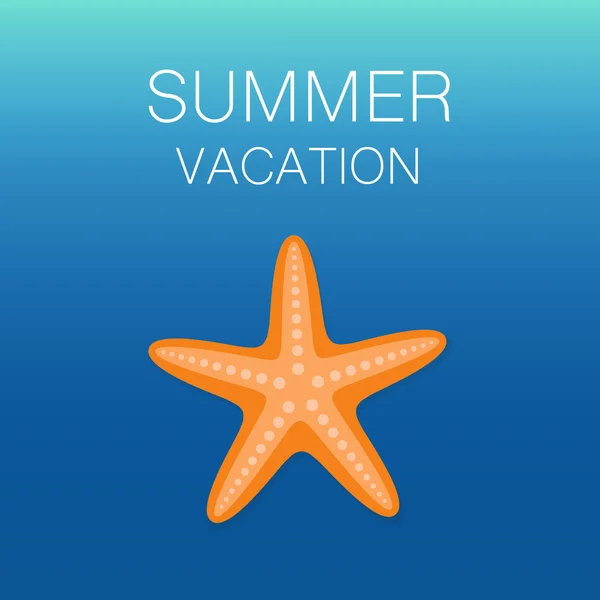 海の星と夏の背景 — ストックベクタ