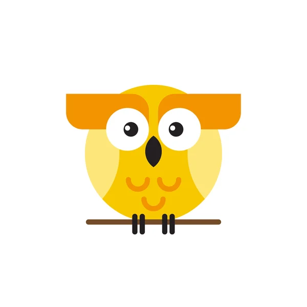 Cute yellow bright owl — Stock Vector