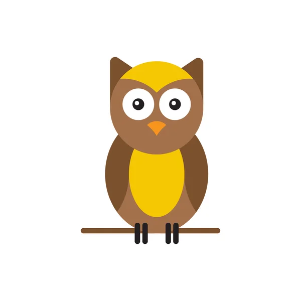 Cute brown bright owl — Stock Vector