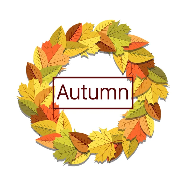 Grinalda de folhas de outono — Vetor de Stock