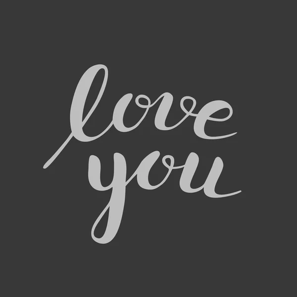 Hand getekende moderne belettering "Love you" — Stockvector