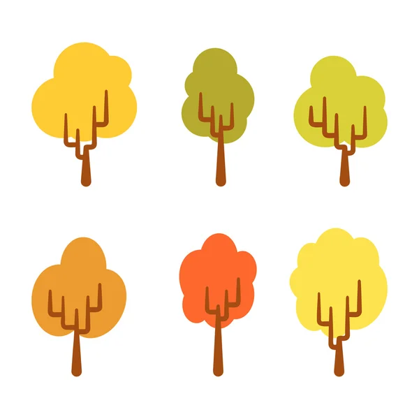 Autumnal Trees icons — Stock Vector