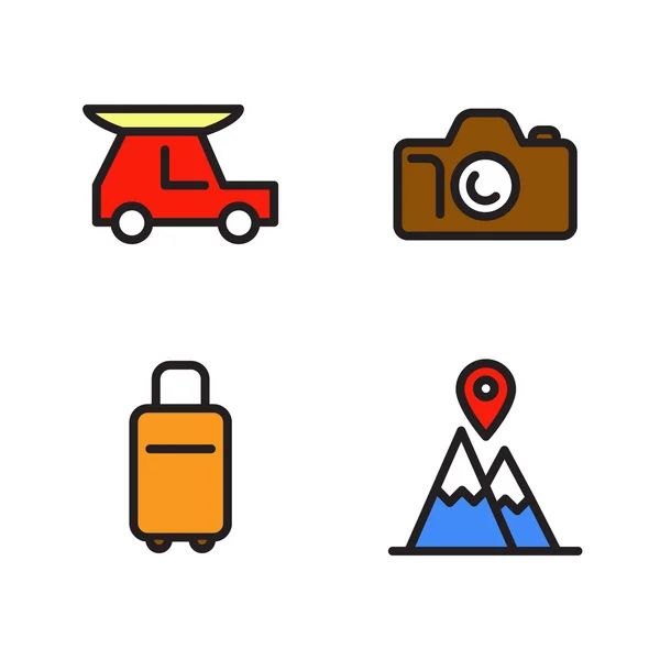 Voyage en voiture Ensemble d'icônes — Image vectorielle