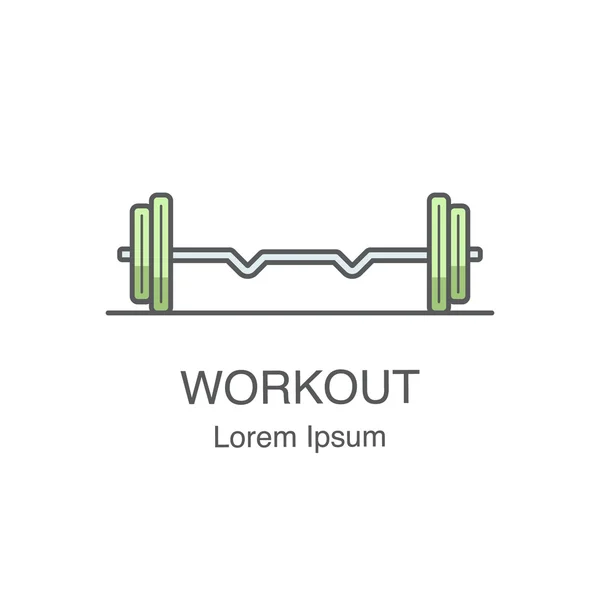 Fitness dumbbells for productive workout. Bodybuilding logo concept. — Stock Vector