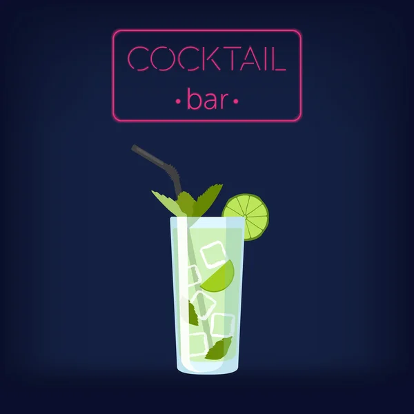 Mojito cocktail illustratie — Stockvector