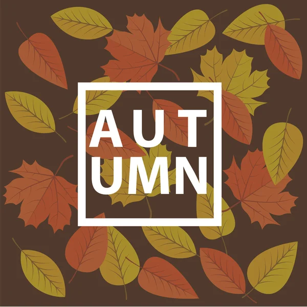 Automne brun fond avec des feuilles — Image vectorielle