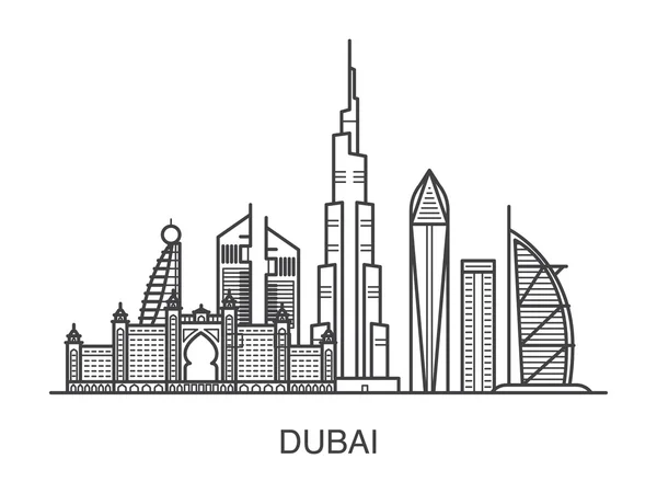 Abbildung der Stadt Dubai — Stockvektor