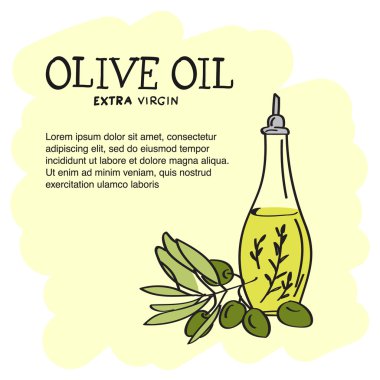 Zeytinyağı otlar baharatlar ile kroki