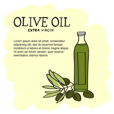 Zeytinyağı şişesi illüstrasyon