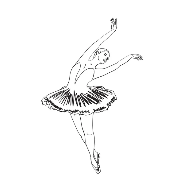 Sketch of dancing ballerina — Stock Vector