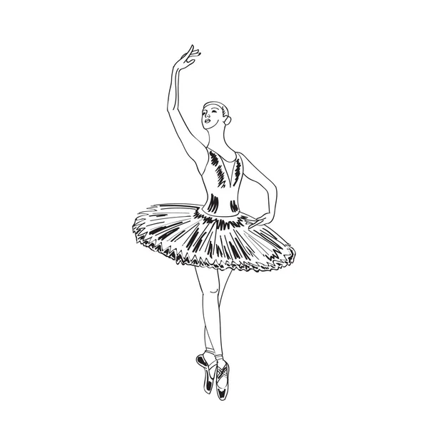 Ballerine debout dans une pose — Image vectorielle