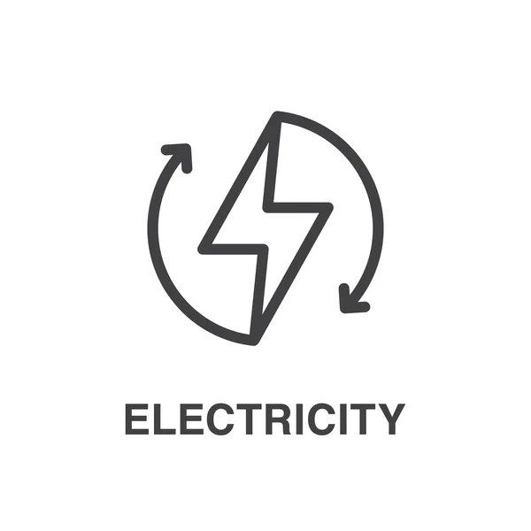 Vector lightning line art icon. Electricity icon. — Stock Vector