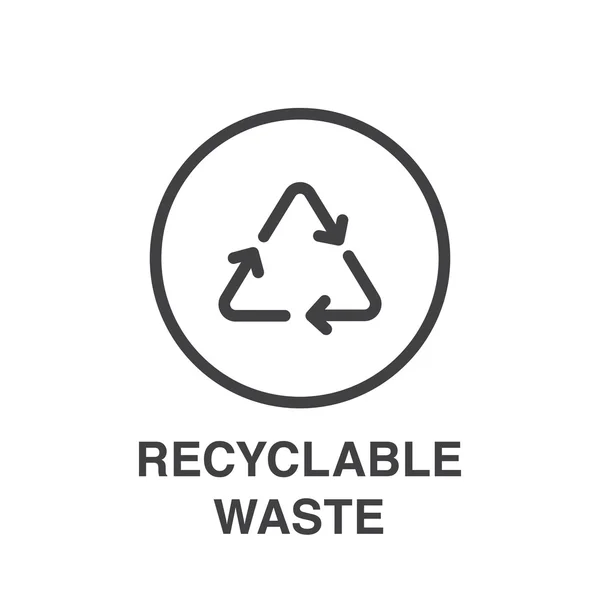 Ανακυκλώσιμων αποβλήτων εικονίδιο. — Διανυσματικό Αρχείο