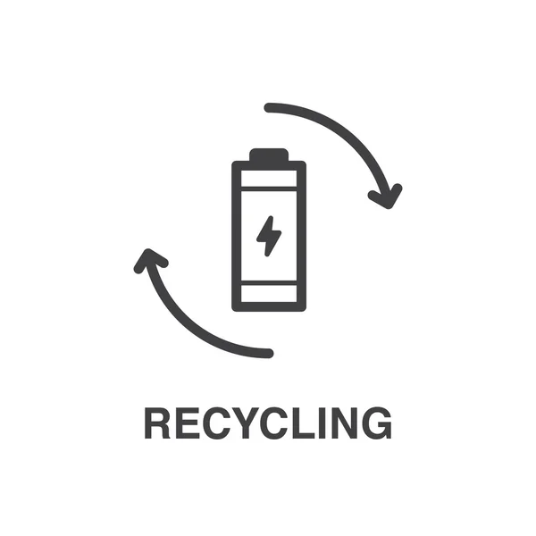 Ανακύκλωσης εικονίδιο μπαταρίας. — Διανυσματικό Αρχείο