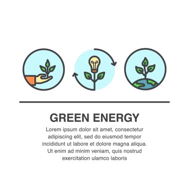 Yeşil enerji afiş kavramı